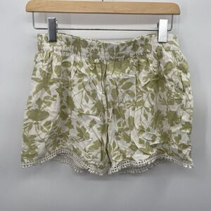 Quinn Floral Crochet‎ Lace Trim Shorts Womans Small-25H